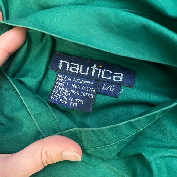 Nautica Vintage 90s Men’s Reversible Hooded Color block Jacket Size L Streetwear - Picture 2 of 16
